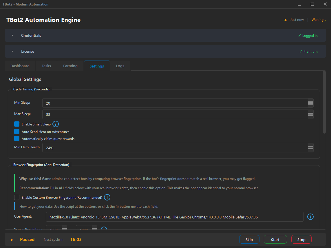 TBot2 Sleep Clustering: Group Actions Like a Natural Player feature preview